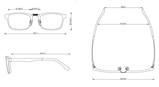 52-21-140mm Relieve Pain Blue Light Blocking Anti Glare Glasses For Computer Work